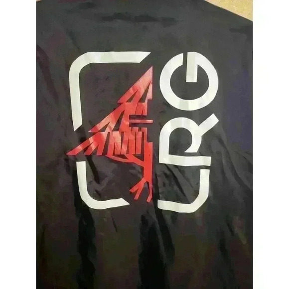 LRG Black Button Front Nylon Graphic Windbreaker Size Large - Picture 6 of 6